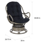 Fauteuil à bascule pivotant en rotin