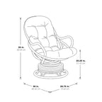 Fauteuil à bascule pivotant en rotin