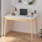 39.4W Classic Home Office Desk, Writing Desk With Drawers