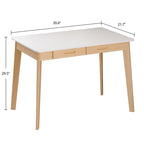 Bureau classique de 39,4 po de large, bureau d'écriture avec tiroirs