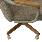 Fauteuil Caster en tissu tweed froment