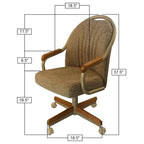 Fauteuil Caster en tissu tweed froment