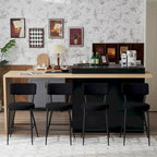 Lot de 4 Tabourets de Bar Modernes Rembourrés en Tissu Teddy - Tabourets Hauts à Piétement Métallique