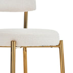 Lot de 4 Tabourets de Bar Modernes Rembourrés en Tissu Teddy - Tabourets Hauts à Piétement Métallique