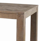 Table à manger rectangulaire en bois avec pieds carrés, brun vieilli