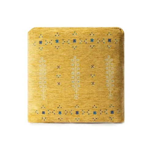18 Yellow Abstract Pouf Ottoman
