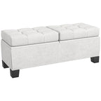 Banc Coffre de Rangement Rembourré de 117 cm avec Cadre en Acier