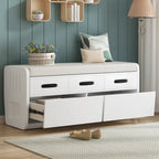 Banc de rangement rustique avec 2 tiroirs, espace de rangement dissimulé et 3 faux tiroirs sur le dessus, banc à chaussures pour salon