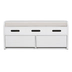 Banc de rangement rustique avec 2 tiroirs, espace de rangement dissimulé et 3 faux tiroirs sur le dessus, banc à chaussures pour salon