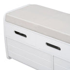 Banc de rangement rustique avec 2 tiroirs, espace de rangement dissimulé et 3 faux tiroirs sur le dessus, banc à chaussures pour salon