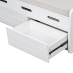 Banc de rangement rustique avec 2 tiroirs, espace de rangement dissimulé et 3 faux tiroirs sur le dessus, banc à chaussures pour salon