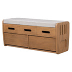 Banc de rangement rustique avec 2 tiroirs, espace de rangement dissimulé et 3 faux tiroirs sur le dessus, banc à chaussures pour salon