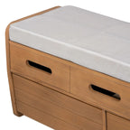Banc de rangement rustique avec 2 tiroirs, espace de rangement dissimulé et 3 faux tiroirs sur le dessus, banc à chaussures pour salon