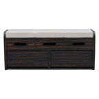 Banc de rangement rustique avec 2 tiroirs, espace de rangement dissimulé et 3 faux tiroirs sur le dessus, banc à chaussures pour salon