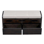 Banc de rangement rustique avec 2 tiroirs, espace de rangement dissimulé et 3 faux tiroirs sur le dessus, banc à chaussures pour salon