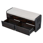 Banc de rangement rustique avec 2 tiroirs, espace de rangement dissimulé et 3 faux tiroirs sur le dessus, banc à chaussures pour salon