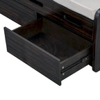 Banc de rangement rustique avec 2 tiroirs, espace de rangement dissimulé et 3 faux tiroirs sur le dessus, banc à chaussures pour salon