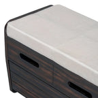 Banc de rangement rustique avec 2 tiroirs, espace de rangement dissimulé et 3 faux tiroirs sur le dessus, banc à chaussures pour salon
