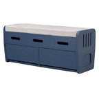Banc de rangement rustique avec 2 tiroirs, espace de rangement dissimulé et 3 faux tiroirs sur le dessus, banc à chaussures pour salon