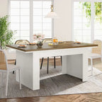 Table de salle à manger 63 po pour 4 à 6 personnes, table de cuisine rectangulaire de style rustique