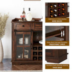 53 Meuble de rangement de cuisine avec porte de grange, buffet, bar à café et casier à vin