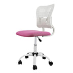 Chaise de bureau ergonomique sans accoudoirs, hauteur réglable, assise en maille