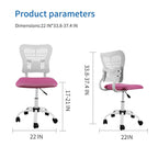 Chaise de bureau ergonomique sans accoudoirs, hauteur réglable, assise en maille