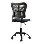 Chaise de bureau ergonomique sans accoudoirs, hauteur réglable, assise en maille