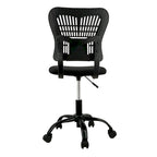Chaise de bureau ergonomique sans accoudoirs, hauteur réglable, assise en maille
